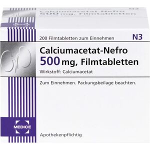 Medice Arzneimittel Pütter GmbH & Co. KG Calciumacetat Nefro 500 mg Filmtabletten 200 St