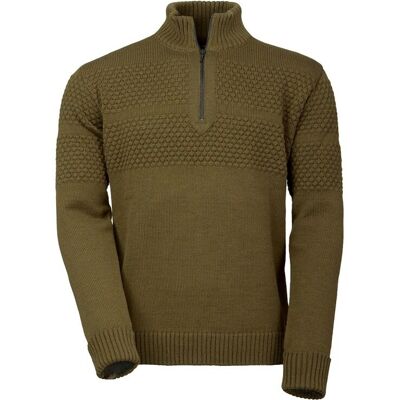 Laksen Herren Sweater Fischerman''s zip Olivengrün M Laksen Herren Sweater Fischerman''s zip Olivengrün M