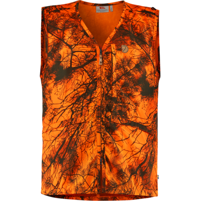 Fjällräven Unisex Weste Värmland Orange Camo L Fjällräven Unisex Weste Värmland Orange Camo L