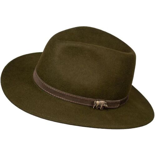 Hubertus Jagdhut mit Zierteil Keiler + Ohrenschützer 58