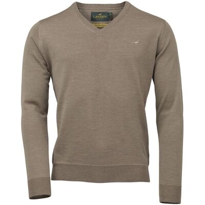 Laksen Herren Pullover Sussex V-Ausschnitt Sand 2XL Laksen Herren Pullover Sussex V-Ausschnitt Sand 2XL