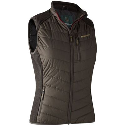 Deerhunter Damen Weste Lady Caroline Wattiert mit Strick Brown Leaf 44 Deerhunter Damen Weste Lady Caroline Wattiert mit Strick Brown Leaf 44
