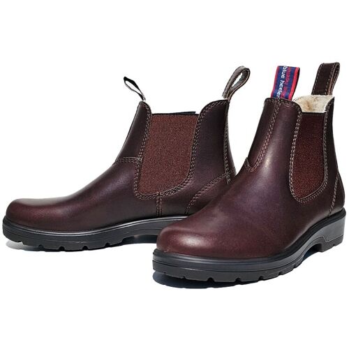 Blue Heeler Damen Chelsea Boots Brisbane mit Lammfell Dunkelbraun 38