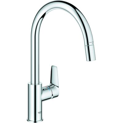Grohe BauEdge Einhand-Spültischarmatur, Ausladung 215mm, hoch, schwenkbar, herausziehbar, 30536000 Grohe BauEdge Einhand-Spültischarmatur, Ausladung 215mm, hoch, schwenkbar, herausziehbar, 30536000