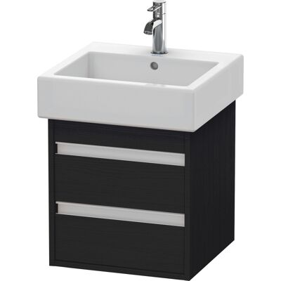 Duravit Ketho Wandhängender Waschtischunterschrank - 2 Schubladen, Eiche Schwarz, 450x440x480mm Duravit Ketho Wandhängender Waschtischunterschrank - 2 Schubladen, Eiche Schwarz, 450x440x480mm