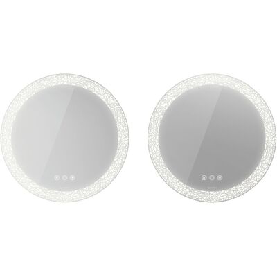 Duravit Happy D.2 Plus Spiegelset (2 Stück) rund mit integrierter Beleuchtung, Icon-Version, mit Spiegelheizung, 700x700x55mm, Weiß Matt, HP7487S00000000 Duravit Happy D.2 Plus Spiegelset (2 Stück) rund mit integrierter Beleuchtung, Icon-Version, mit Spiegelheizung, 700x700x55mm, Weiß Matt, HP7487S00000000