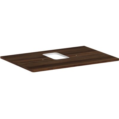 Hansgrohe Xelu Q Konsole - Nussbaum Dunkel - 780x550 mm - Mittiger Ausschnitt - Wandmontage Hansgrohe Xelu Q Konsole - Nussbaum Dunkel - 780x550 mm - Mittiger Ausschnitt - Wandmontage