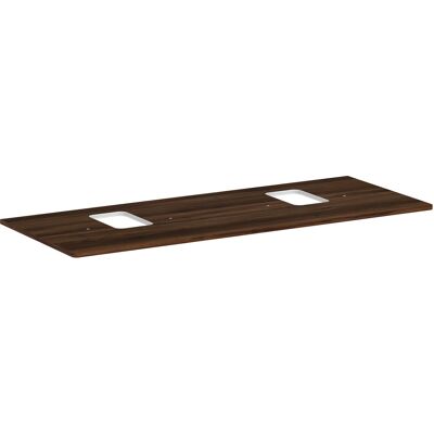 Hansgrohe Xelu Q Konsole - 2 Ausschnitte - Wandmontage - Nussbaum Dunkel - 1360x550mm Hansgrohe Xelu Q Konsole - 2 Ausschnitte - Wandmontage - Nussbaum Dunkel - 1360x550mm