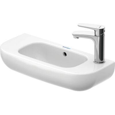 Duravit D-Code Handwaschbecken - 1 Hahnloch, Überlauf, Weiß Hochglanz - Waschbecken Duravit D-Code Handwaschbecken - 1 Hahnloch, Überlauf, Weiß Hochglanz - Waschbecken