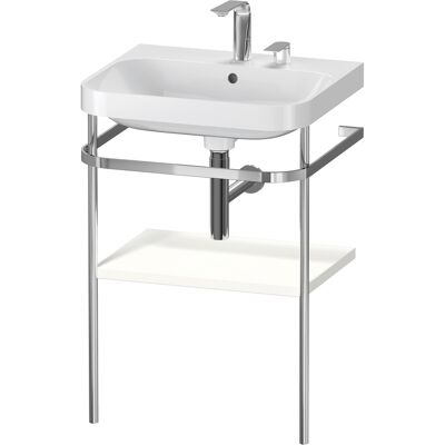 Duravit Badezimmer Waschbecken-Set HP4835E3636 mit Metallkonsole - Weiß Duravit Badezimmer Waschbecken-Set HP4835E3636 mit Metallkonsole - Weiß