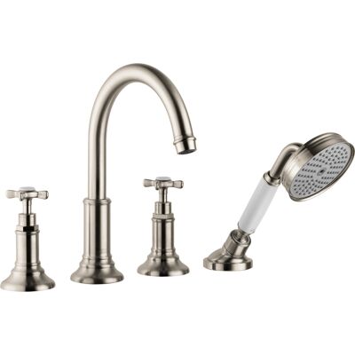 Hansgrohe Axor Montreux 4-Loch Armatur - Gebürstetes Nickel Hansgrohe Axor Montreux 4-Loch Armatur - Gebürstetes Nickel