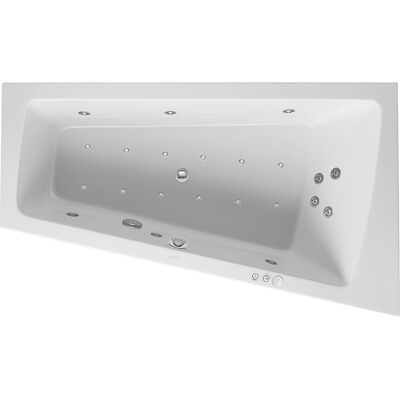 Duravit Paiova Whirlpool, Einbauversion, 1 Rückenschräge rechts, Gestell, Ab- und Überlaufgarnitur chrom, Combi-System P, 1700x1000mm, 760213000CP1000 Duravit Paiova Whirlpool, Einbauversion, 1 Rückenschräge rechts, Gestell, Ab- und Überlaufgarnitur chrom, Combi-System P, 1700x1000mm, 760213000CP1000