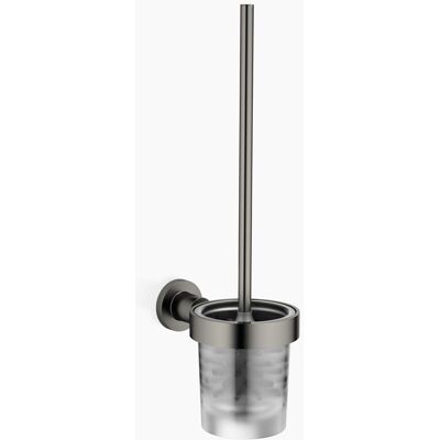Dornbracht Tara WC Bürstengarnitur - Wandmodell, Kristallglas, Matteschwarz Dornbracht Tara WC Bürstengarnitur - Wandmodell, Kristallglas, Matteschwarz