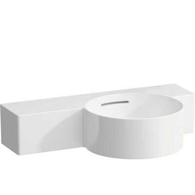 Laufen H815284 Rund Waschbecken - Links Ablage - Ohne Hahnloch Laufen H815284 Rund Waschbecken - Links Ablage - Ohne Hahnloch