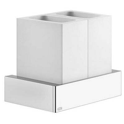 Gessi Rettangolo Badezimmerzubehör Doppel-Glashalter Wandmontage Gessi Rettangolo Badezimmerzubehör Doppel-Glashalter Wandmontage