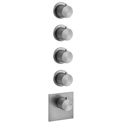 Gessi 316 Fertigmontage-Set Unterputz-Thermostat - Vertikal, 4 Wege, Schwarz Gessi 316 Fertigmontage-Set Unterputz-Thermostat - Vertikal, 4 Wege, Schwarz