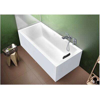 Riho Rethink Cubic Badewanne - Links, 160x70cm, Weiß Riho Rethink Cubic Badewanne - Links, 160x70cm, Weiß