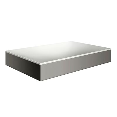 Hansgrohe AXOR Suite Quadratischer Waschtisch - 600x600mm - Weiß, Schwarz Chrom, Metallrahmen Hansgrohe AXOR Suite Quadratischer Waschtisch - 600x600mm - Weiß, Schwarz Chrom, Metallrahmen