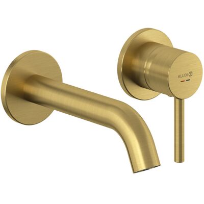 Kludi Bozz Wandarmatur - 2-Loch, 180mm, gebürstetes Gold Kludi Bozz Wandarmatur - 2-Loch, 180mm, gebürstetes Gold