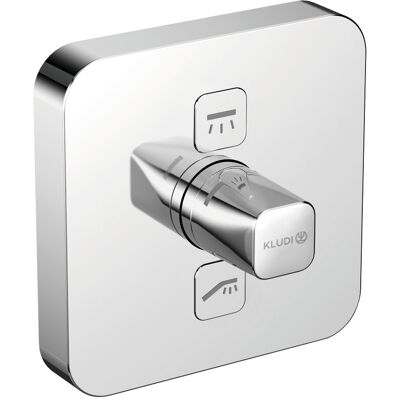 KLUDI PUSH Unterputz-Armatur, mit Drucktaste für Ansteuerung, von zwei Verbrauchern, chrom, 387110538 KLUDI PUSH Unterputz-Armatur, mit Drucktaste für Ansteuerung, von zwei Verbrauchern, chrom, 387110538