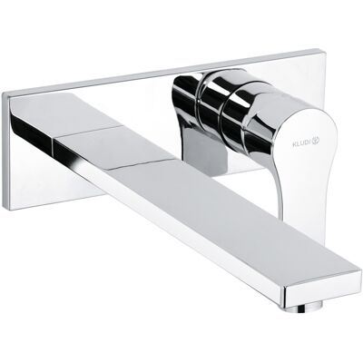 KLUDI ZENTA SL Unterputz-Waschtisch-Zweiloch-Wand-Einhandmischer, Ausladung 230mm, 1-teilige Rosette, chrom, 482480565 KLUDI ZENTA SL Unterputz-Waschtisch-Zweiloch-Wand-Einhandmischer, Ausladung 230mm, 1-teilige Rosette, chrom, 482480565