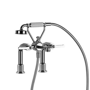 Gessi Venti20 2-Loch-Wannenarmatur, mit Schlauch u. Handbrause, 2-Wege, Ausladung 250mm, Wandmontage, 65115, Farbe: Chrom