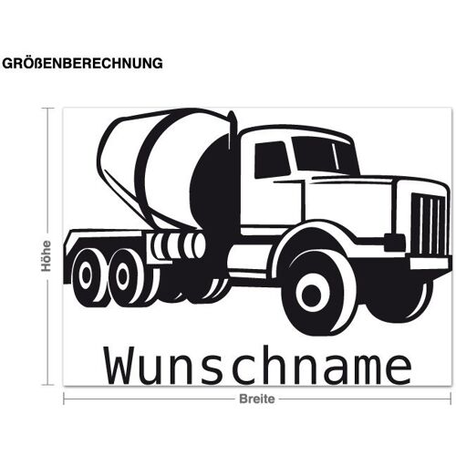 Wunschtext-Wandtattoo Wunschtext-Betonmischer