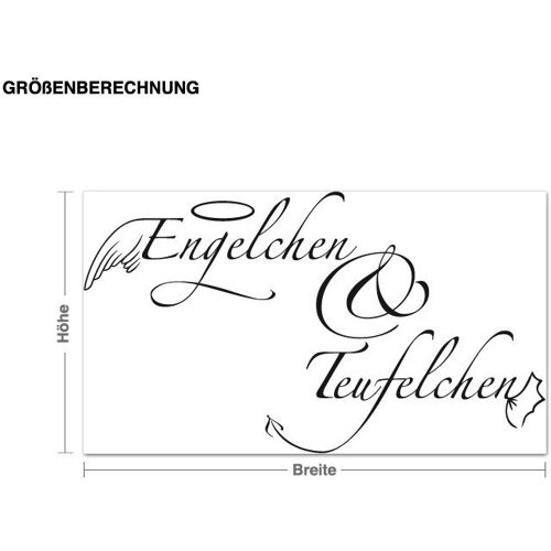 Wandtattoo Spruch Engelchen & Teufelchen Schriftzug