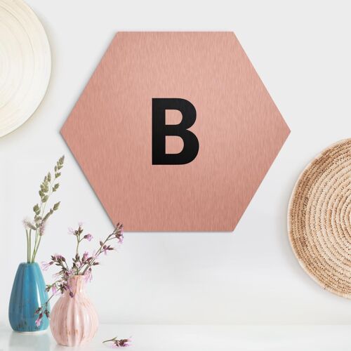 Hexagon-Alu-Dibond Bild Buchstaben Buchstabe Weiß B