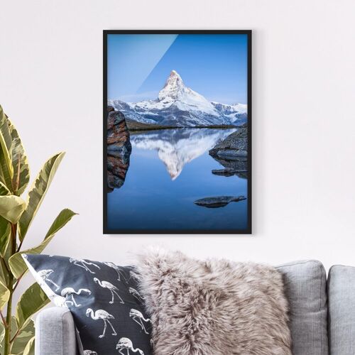 Bild mit Rahmen Stellisee vor dem Matterhorn