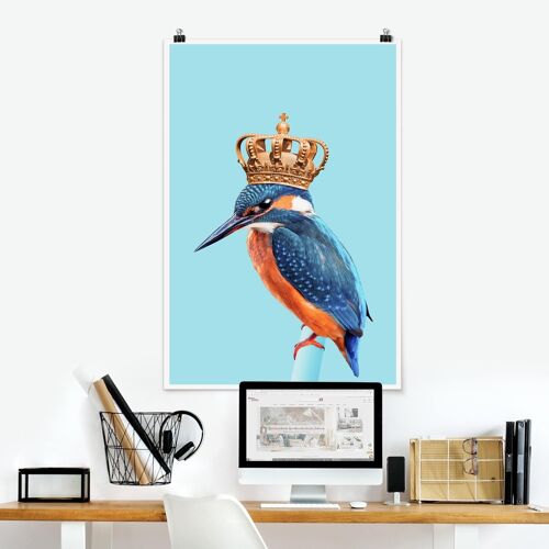 Poster Tiere - Hochformat Eisvogel mit Krone