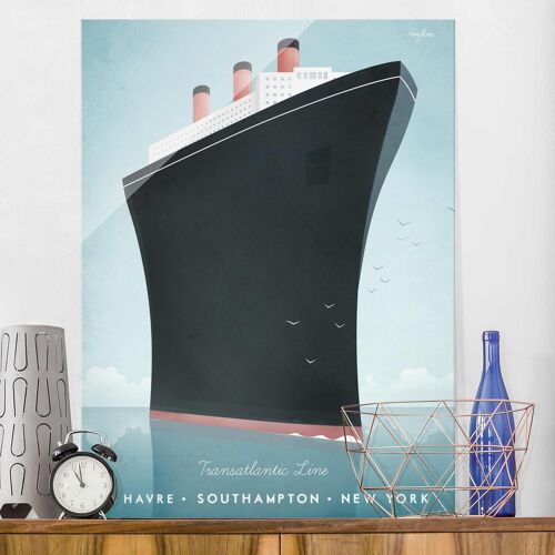 Glasbild - Hochformat Reiseposter - Kreuzfahrtschiff