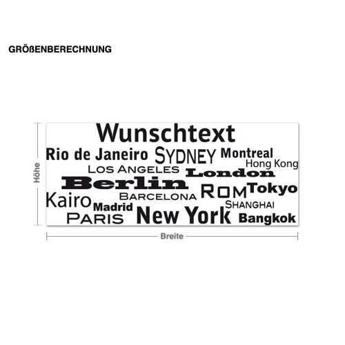 Wunschtext-Wandtattoo Wunschtext-Meine Stadt