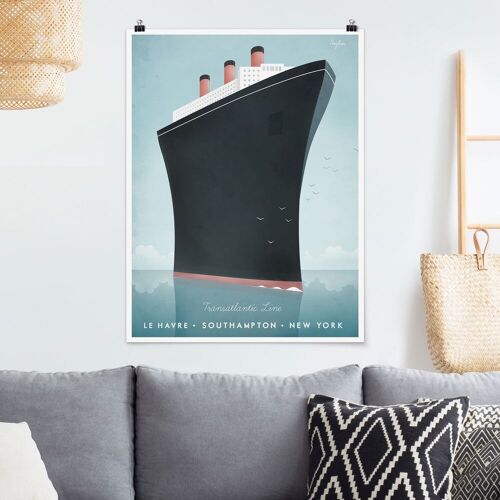 Poster Strand - Hochformat Reiseposter - Kreuzfahrtschiff