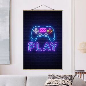 Stoffbild mit Posterleisten Neon Gaming Controller