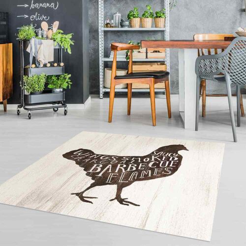 Vinyl-Teppich Bauernhof BBQ - Huhn