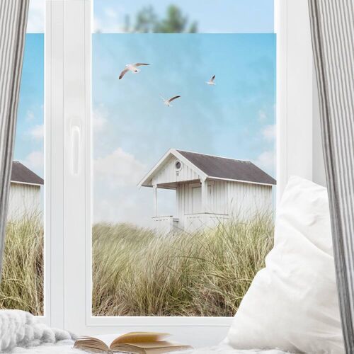 Fensterfolie Holzhütte am Strand