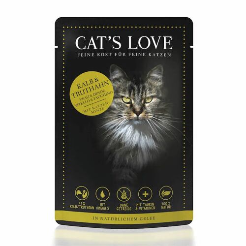 CAT'S LOVE Kalb & Truthahn Pouch   12 x 85 g