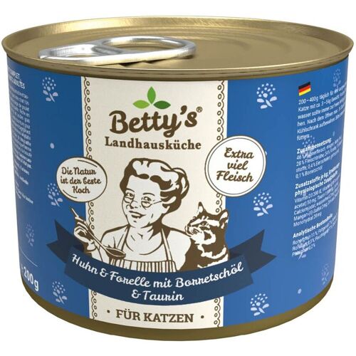 Betty's Landhausküche - Katze - Nassfutter - Huhn & Forelle   6 x 200 g