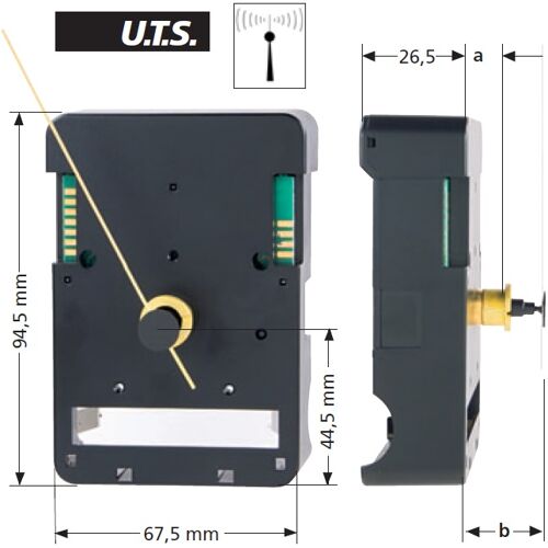 Funk Uhrwerk FT UTS 700, ZWL 12mm