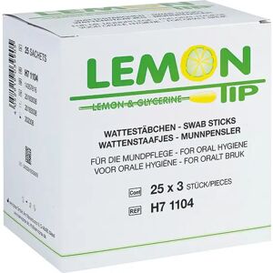 Servoprax Lemon Tip Mund-Erfrischungsstäbchen, 100 mm, 25 Beutel a 3 Stück