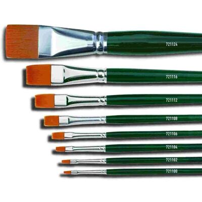 Hobby Line N. 12 Nylon Flacher Pinsel - 4er Pack Hobby Line N. 12 Nylon Flacher Pinsel - 4er Pack