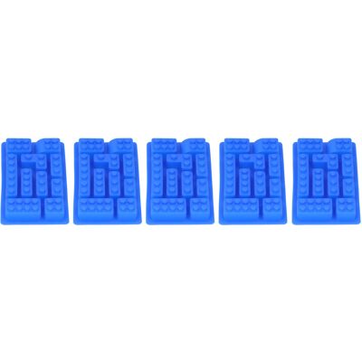 HEAT Blaue Silikon-eiswürfelform, 5 Stück, Blockförmig, Schokoladenform, Kuchen, Hausgemachtes Gebäck, Diy. HEAT Blaue Silikon-eiswürfelform, 5 Stück, Blockförmig, Schokoladenform, Kuchen, Hausgemachtes Gebäck, Diy.