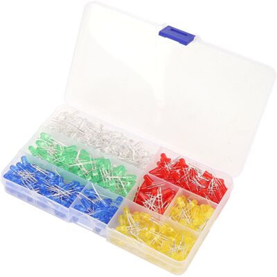 HEAT 500 Stück Led-leuchtdioden (5 Mm) In Verschiedenen Farben, Elektronikbauteile Für Diy-signalanzeigen HEAT 500 Stück Led-leuchtdioden (5 Mm) In Verschiedenen Farben, Elektronikbauteile Für Diy-signalanzeigen