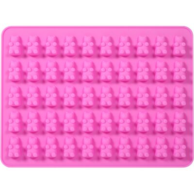HEAT Rosa Silikon-schokoladenform, Eiswürfelform In Bärenform Mit 50 Mulden, Diy-süßigkeitenform, Backutensil Und Bastelidee. HEAT Rosa Silikon-schokoladenform, Eiswürfelform In Bärenform Mit 50 Mulden, Diy-süßigkeitenform, Backutensil Und Bastelidee.