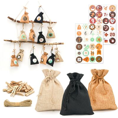 DuneDesign Adventskalender DIY-Set mit 24 Jutesäcken DuneDesign Adventskalender DIY-Set mit 24 Jutesäcken