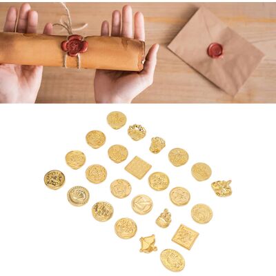 JUTE 24 Wachssiegelköpfe Zum Dekorieren Von Briefumschlägen Und Briefmarken, Universelles Und Kreatives Retro-wachssiegelzubehör In Unregelmäßigen Formen, Verschiedene Stile Von Siegelköpfen. JUTE 24 Wachssiegelköpfe Zum Dekorieren Von Briefumschlägen Und Briefmarken, Universelles Und Kreatives Retro-wachssiegelzubehör In Unregelmäßigen Formen, Verschiedene Stile Von Siegelköpfen.