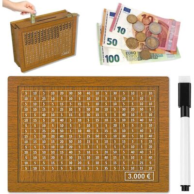 AUCO Spardose Aus Holz, Retro Sparbüchse Aufbewahrungsbox, Sparbox, Spardose Kinder-sparziel, Sparschwein Mit Marker, Wie Wiederverwendbare Spardose Mit Sparziel Und Zahlen Zum Ankreuzen AUCO Spardose Aus Holz, Retro Sparbüchse Aufbewahrungsbox, Sparbox, Spardose Kinder-sparziel, Sparschwein Mit Marker, Wie Wiederverwendbare Spardose Mit Sparziel Und Zahlen Zum Ankreuzen
