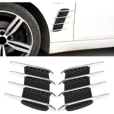 HEAT Paar Seitliche Lufteinlässe Für Die Motorhaube, Lufteinlässe Im Haifischflossen-stil, Dekorative Zierleisten Zum Aufkleben Für Den Außenbereich, Lüftungsleisten Für Die Motorhaube HEAT Paar Seitliche Lufteinlässe Für Die Motorhaube, Lufteinlässe Im Haifischflossen-stil, Dekorative Zierleisten Zum Aufkleben Für Den Außenbereich, Lüftungsleisten Für Die Motorhaube