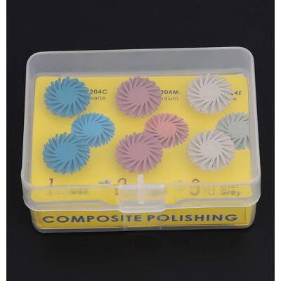 HEAT 6-teiliges Set Polierscheiben-set Für Zahnärztliches Kompositharz In 3 Farben Mit Spiral-flexbürsten HEAT 6-teiliges Set Polierscheiben-set Für Zahnärztliches Kompositharz In 3 Farben Mit Spiral-flexbürsten
